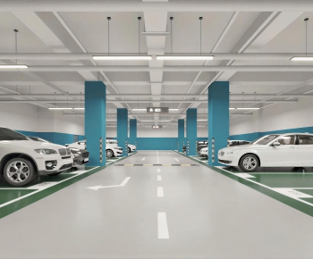Modern Underground Parking Lot-ID:686058041