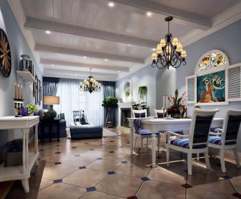 Mediterranean Style Dining Room-ID:542346956