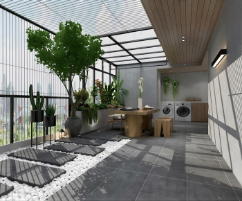 Modern Balcony Laundry Room-ID:207335008
