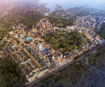 Modern Architectural Bird's-eye View Planning-ID:447230102