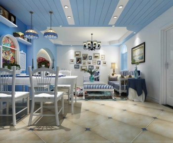 Mediterranean Style Dining Room-ID:371865039