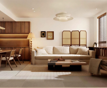 Wabi-sabi Style A Living Room-ID:990593917
