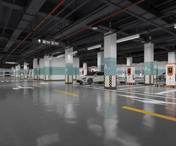 Modern Underground Parking Lot-ID:383606918