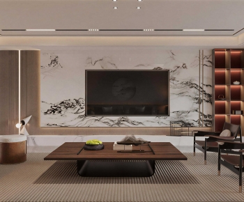 New Chinese Style A Living Room-ID:164854053