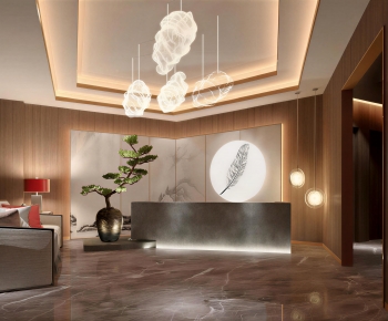 New Chinese Style Office Reception Desk-ID:708339937