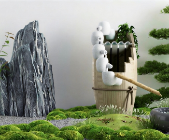 Japanese Style Rockery Waterscape-ID:669363986