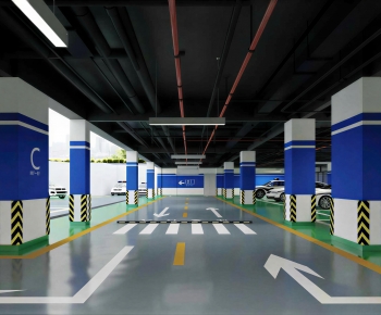 Modern Underground Parking Lot-ID:965795993