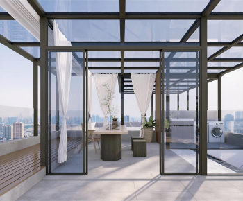 Modern Glass Sun Room-ID:693748001