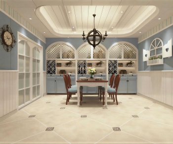 Mediterranean Style Dining Room-ID:597729753