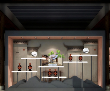 New Chinese Style Exhibition Hall-ID:595029121