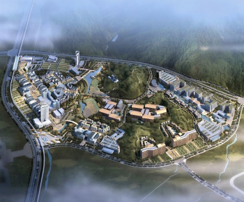 Modern Architectural Bird's-eye View Planning-ID:886641033