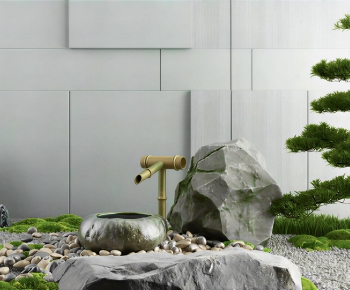 Japanese Style Rockery Waterscape-ID:215320119