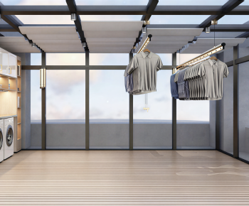 Modern Balcony Laundry Room-ID:410038952