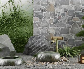 Japanese Style Rockery Waterscape-ID:759940194