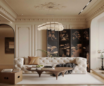 French Style A Living Room-ID:864737993