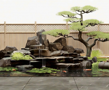 Japanese Style Rockery Waterscape-ID:736068966