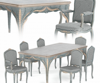 French Style Dining Table And Chairs-ID:896740915