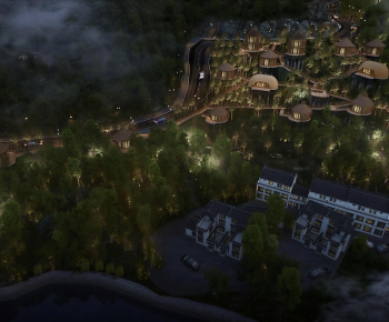 New Chinese Style Architectural Bird's-eye View Planning-ID:454375984