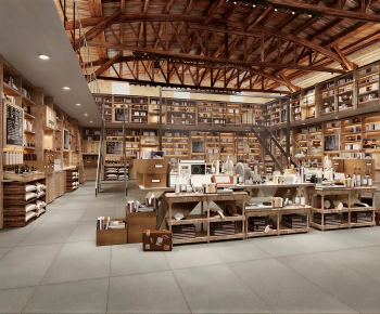 Industrial Style Bookstore Book Bar-ID:239579928