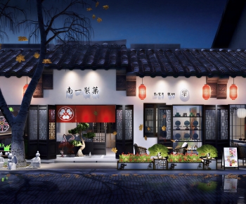 New Chinese Style Facade Element-ID:598372944