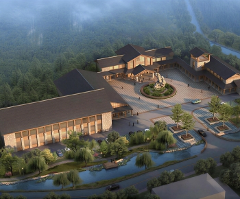 New Chinese Style Architectural Bird's-eye View Planning-ID:143806933