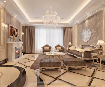 Simple European Style A Living Room-ID:970453982