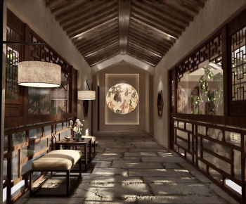 New Chinese Style Hallway-ID:991410974