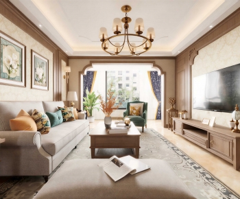 American Style A Living Room-ID:440290934
