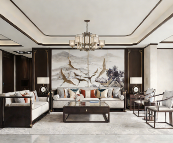 New Chinese Style A Living Room-ID:363529922