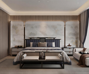New Chinese Style Bedroom-ID:393649109