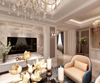 Simple European Style A Living Room-ID:571928028