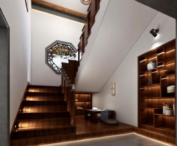 New Chinese Style Stairwell-ID:817930945