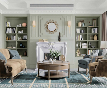 American Style A Living Room-ID:610370636