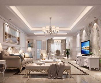 European Style A Living Room-ID:448347095