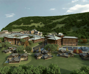 New Chinese Style Architectural Bird's-eye View Planning-ID:644259939