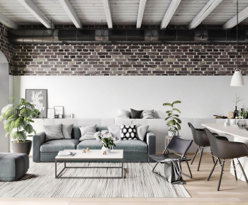 Industrial Style A Living Room-ID:393836024