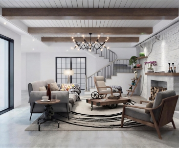 Industrial Style A Living Room-ID:185275088