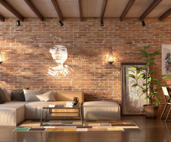 Industrial Style A Living Room-ID:295319085