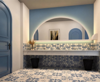 Mediterranean Style Public Toilet-ID:395354033