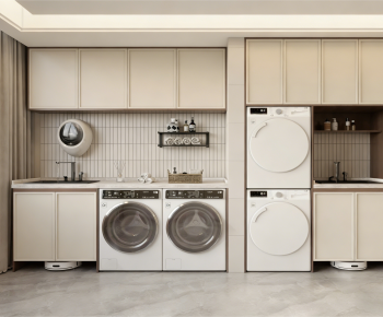 Modern Laundry Cabinet-ID:470679044