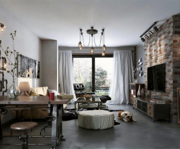 Industrial Style A Living Room-ID:161643032