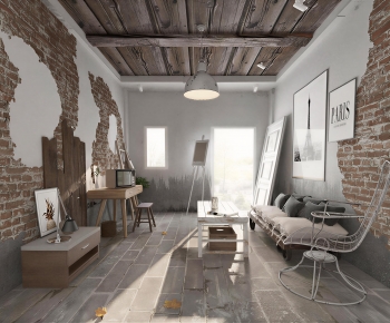 Industrial Style A Living Room-ID:167891032