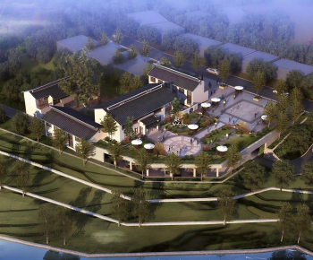 New Chinese Style Architectural Bird's-eye View Planning-ID:111555101