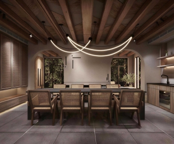 Wabi-sabi Style Dining Room-ID:963825944