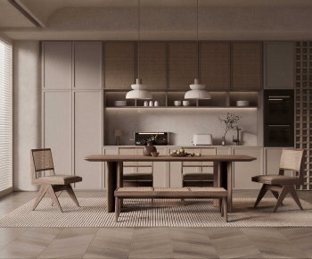 Wabi-sabi Style Dining Room-ID:941782951