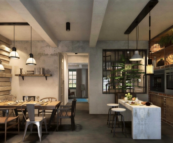 Industrial Style Dining Room-ID:590104103