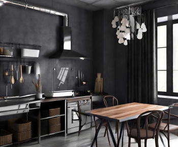Industrial Style Dining Room-ID:826850893