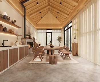 Wabi-sabi Style Dining Room-ID:488331086