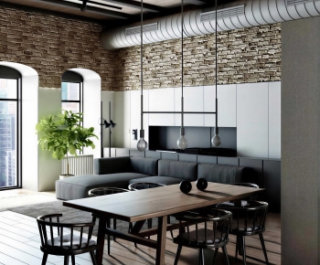 Industrial Style Dining Room-ID:993314034