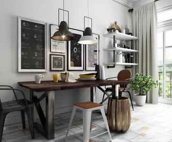 Industrial Style Dining Room-ID:140968081
